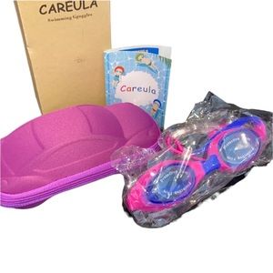 CAREULA youth girls swimming goggles with case